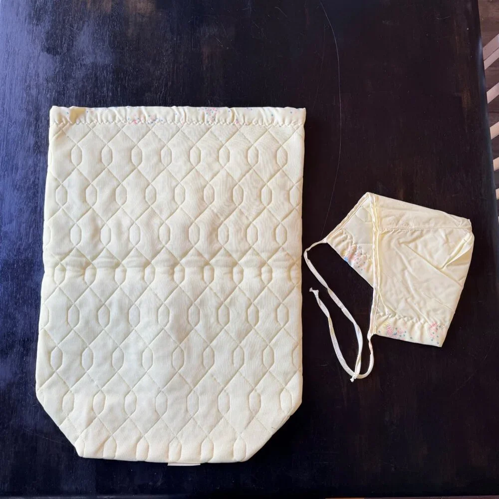 1970s Vintage‎ Baby Quilted Bunting Sleeper Bonnet Eastex Boxed